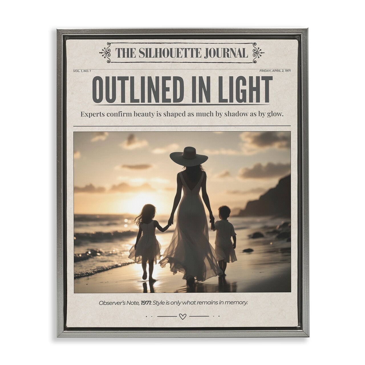 Stupell Industries Outlined In Light Newspaper Floating Frame, design by A Barefoot Stylist